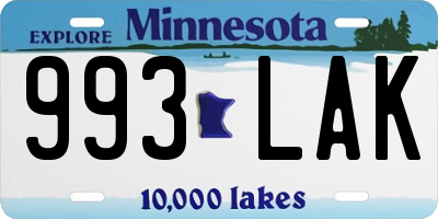 MN license plate 993LAK