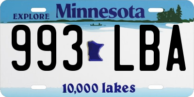 MN license plate 993LBA