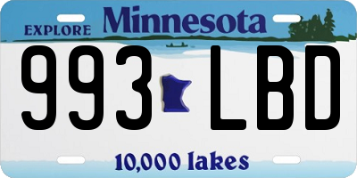 MN license plate 993LBD