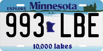 MN license plate 993LBE