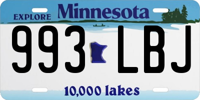 MN license plate 993LBJ