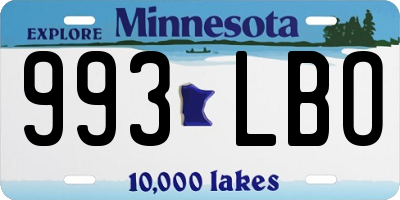MN license plate 993LBO