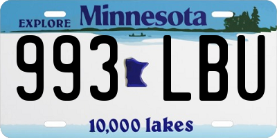 MN license plate 993LBU