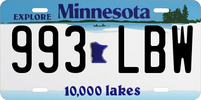 MN license plate 993LBW