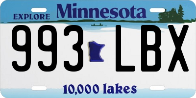 MN license plate 993LBX