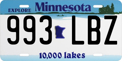 MN license plate 993LBZ