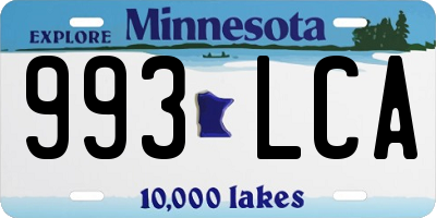 MN license plate 993LCA