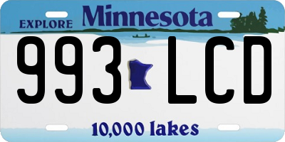 MN license plate 993LCD