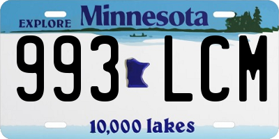 MN license plate 993LCM