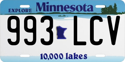 MN license plate 993LCV