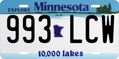 MN license plate 993LCW