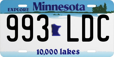 MN license plate 993LDC