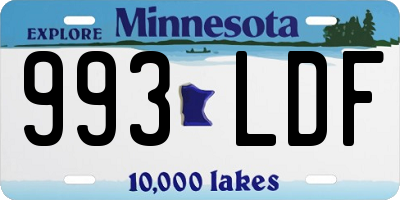 MN license plate 993LDF