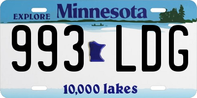 MN license plate 993LDG