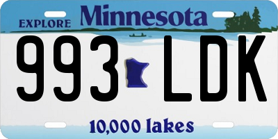 MN license plate 993LDK