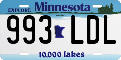 MN license plate 993LDL