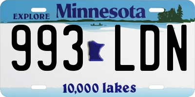 MN license plate 993LDN