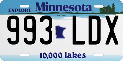MN license plate 993LDX