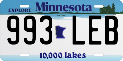 MN license plate 993LEB