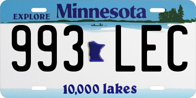MN license plate 993LEC