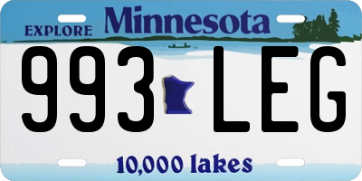 MN license plate 993LEG