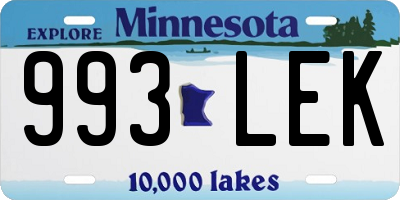 MN license plate 993LEK