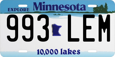 MN license plate 993LEM