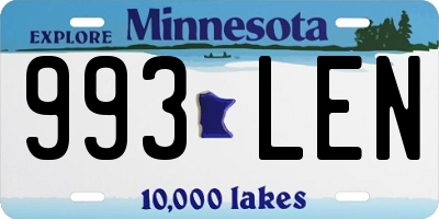 MN license plate 993LEN