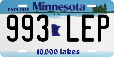 MN license plate 993LEP