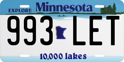 MN license plate 993LET