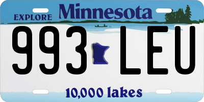 MN license plate 993LEU
