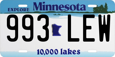 MN license plate 993LEW