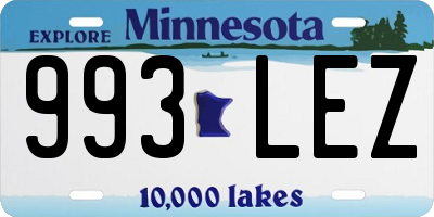 MN license plate 993LEZ