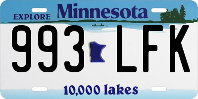 MN license plate 993LFK