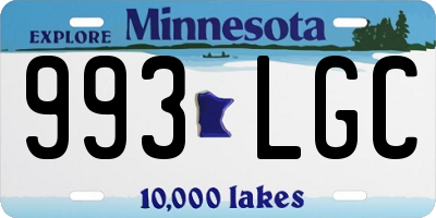 MN license plate 993LGC