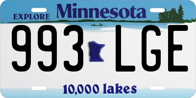 MN license plate 993LGE