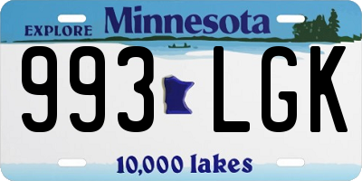 MN license plate 993LGK