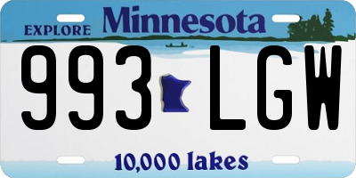 MN license plate 993LGW