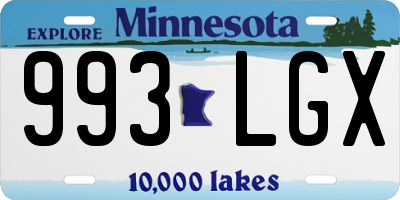 MN license plate 993LGX
