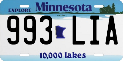 MN license plate 993LIA