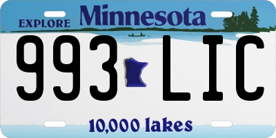 MN license plate 993LIC