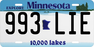 MN license plate 993LIE