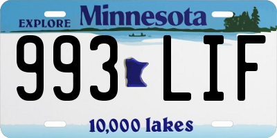 MN license plate 993LIF