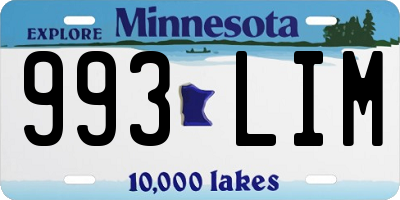 MN license plate 993LIM