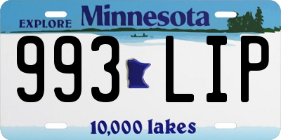 MN license plate 993LIP