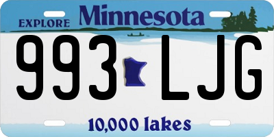 MN license plate 993LJG