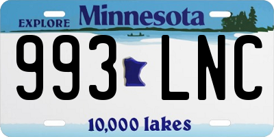 MN license plate 993LNC