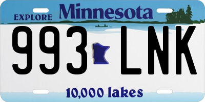 MN license plate 993LNK