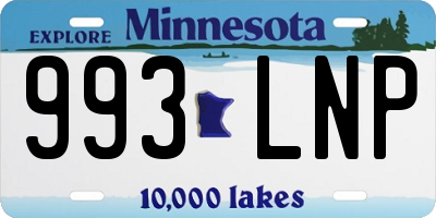 MN license plate 993LNP