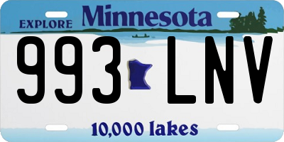 MN license plate 993LNV